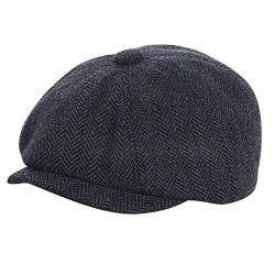 Yixda Baby Kids Schirmmütze Kinder Schiebermütze Newsboy Barett Cap (Navy, 4-9 Jahre) von Yixda