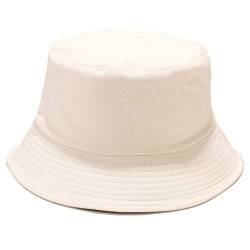 Yixda Classic Sonnenhut Fischerhut Reversibel UV Schutz Sommermütze Eimer Hut (Beige) von Yixda