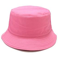 Yixda Classic Sonnenhut Fischerhut Reversibel UV Schutz Sommermütze Eimer Hut (Hot Pink) von Yixda