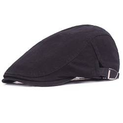 Yixda Herren Gatsby Schirmmütze Kappe Schiebermütze Ivy Flat Cap (Schwarz) von Yixda