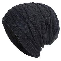 Yixda Herren Long Slouch Wintermütze mit weichem Innenfutter Beanie Mütze (Navy) von Yixda