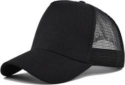 Yixda Snapback Unisex Trucker Cap Herren Damen Verstellbar Mesh Baseballmütze Sport Kappe (Schwarz) von Yixda