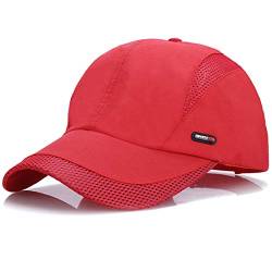 Yixda Sommer Baseball Cap Basecap Verstellbar Atmungsaktive Sport Kappe (Rot) von Yixda