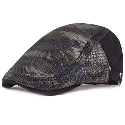 Yixda Sommer Flatcap Schiebermütze Newsboy Gatsby Schirmmütze Kappe (Camo Black) von Yixda