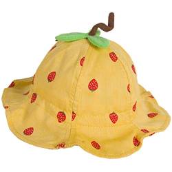 Yixda Sonnenhut Baby Mädchen atmungsaktiv Sommermütze Outdoor Hut (Erdbeere Gelb) von Yixda