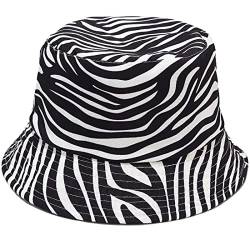 Yixda Unisex Fischerhüte Outdoor Faltbarer Bucket Hat Eimerhut Sonnenhut Strandhut (Zebra Black) von Yixda