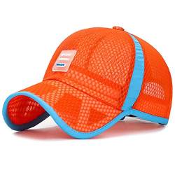 Yixda Unisex Jungen Mädchen Baseball Kappe Mütze Kinder Trucker Mesh Cap (Orange) von Yixda