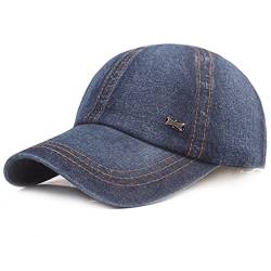 Yixda Vintage Basecap Unisex Denim Outdoor Sports Sonnenhut Jeans Mütze Baseballkappe (Dunkelblau 01) von Yixda