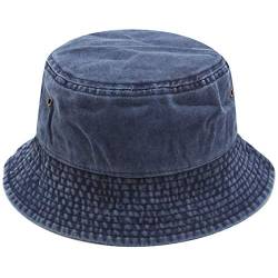 Yixda Vintage Cotton Fischerhut Sonnenhut Washed Retro Outdoor Bucket Hat (Navy) von Yixda