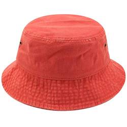 Yixda Vintage Cotton Fischerhut Sonnenhut Washed Retro Outdoor Bucket Hat (Orange) von Yixda