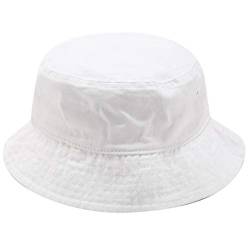 Yixda Vintage Cotton Fischerhut Sonnenhut Washed Retro Outdoor Bucket Hat (Weiß) von Yixda