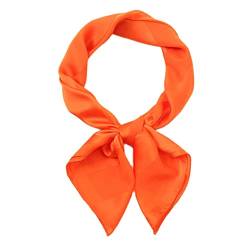 Yizelli 70cm Chiffon Schal Quadratischer Hals Haarschal Retro Taschentuch Schal Handtasche Dekor für Frauen Mädchen (Orange) von Yizelli