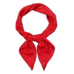 Yizelli 70cm Chiffon Schal Quadratischer Hals Haarschal Retro Taschentuch Schal Handtasche Dekor für Frauen Mädchen (rot) von Yizelli