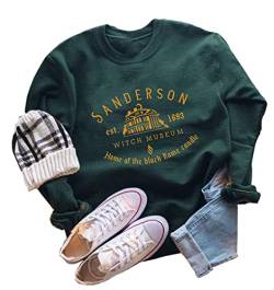 Ykomow Sanderson Witch Museum Sweatshirt Damen Lustige Halloween Pullover Hocus Pocus Bluse Tops, Green, 42 von Ykomow