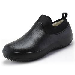 YloolY Herren Winterstiefel Rutschfest Kurz Gefütterte Schuhe Wasserdicht Stadt Regenstiefel Kurzschaft Stiefel Gummistiefel (40,Schwarz,40,Männlich) von YloolY