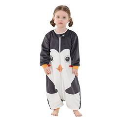 YloveM Baby Schlafsack mit Füße, Langarm Kinderschlafsack Unisex Baby Schlafsack Kinder Gehen Pyjama mit Niedlichen Cartoon Tier Schlafanzug Tragbare Decke (A- Pinguin, 1-3 Jahre) von YloveM