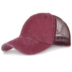 YloveM Baseball Caps für Herren und Damen Sommer Kappe Verstellbar Pferdeschwanz Atmungsaktiv Schnelltrocknend Outdoor Freizeit Kappe für Running, Sonnenhut von YloveM