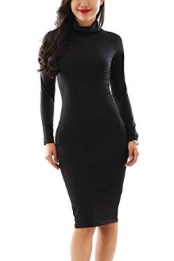 Yming Damen Abendkleid Sexy figurbetontes Kleid Cocktailkleid Abendmode Strechkleid Übergröße Schwarz XXL/DE 44-46 von Yming