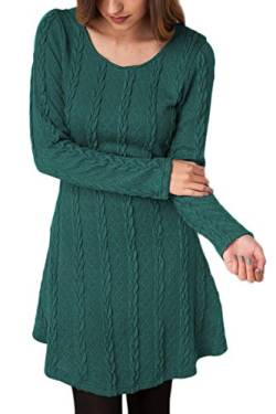 Yming Damen Strickkleid Pullover Kleid Kleid für Winter Langarm Kleid Lose Winter Kleid Grün S von Yming