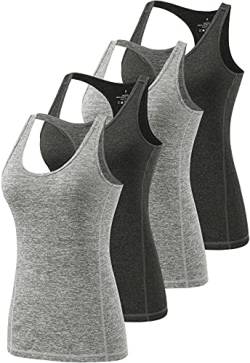 Ymmchy Tank Top für Damen Unterhemden Workout Racerback Tanktops 4er-Pack Black/Grey/Black/Grey M von Ymmchy