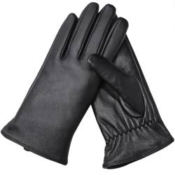 Ymmchy Touchscreen Handschuhe für Damen Warme Winter Lederhandschuhe Echten Leder Handschuhe Schwarz S von Ymmchy