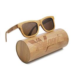 Ynport Bambus-Sonnenbrille für Herren/Damen, klassisches Design, mit Holz beschichtet, Vintage-Stil, Floating Eyewear (Dunkelbraun 853) von Ynport Crefreak