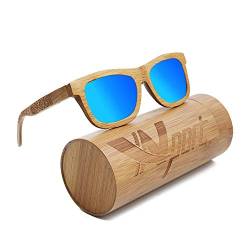 Ynport Bambus-Sonnenbrille für Herren/Damen, klassisches Design, mit Holz beschichtet, Vintage-Stil, Floating Eyewear (blau 853) von Ynport Crefreak