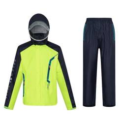 Ynport Crefreak Herren Regenanzug Outdoor Wasserdichter Overall Atmungsaktive Regenjacke und Hose Set Unisex Radsport Regenmantel Kapuzen Regenbekleidung für Herren Damen,Grün,L von Ynport Crefreak