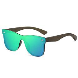 Ynport Crefreak Holz Sonnenbrille für Herren und Damen, UV Schutz Holzbügel Sonnenbrille Retro-Brille mit Geschenkbox aus Bambus, Grün von Ynport Crefreak