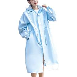 Ynport Crefreak Regenjacken für Frauen Wasserdichter leichter Regenmantel Poncho Active Outdoor Kapuze Windbreaker Damen Trench Mantel, Blau, L von Ynport Crefreak