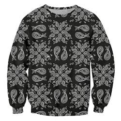 3D Sweatshirts Paisley Bandana Muster Gedruckt Herbst Lange Ärmel Herren Damen Pullover, Paisley Bandana, M von Ynrbeminb