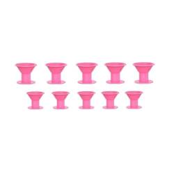 Lockenwickler 10Pcs Weiche Gummi Silikon Heatless Haar Curler Twist Haar Rollen Clips Keine Wärme Haar Locken DIY Haar Styling Werkzeuge for Mädchen Papilotten (Größe : 10pcs pink(5S 5L)) von YoGaes