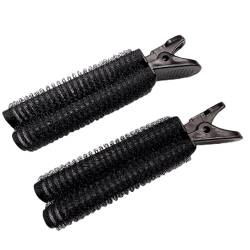 Lockenwickler 2 Stück Pony Haarwurzel Flauschige Haarspangen Faule Haarspangen Haar Top Styling Curling Barrel Tragbare Haarspangen Haarrollen Papilotten (Größe : Black-1) von YoGaes