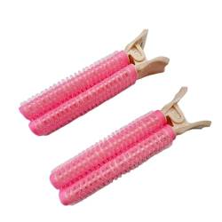 Lockenwickler 2 Stück Pony Haarwurzel Flauschige Haarspangen Faule Haarspangen Haar Top Styling Curling Barrel Tragbare Haarspangen Haarrollen Papilotten (Größe : Pink) von YoGaes