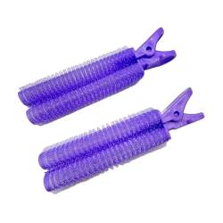 Lockenwickler 2 Stück Pony Haarwurzel Flauschige Haarspangen Faule Haarspangen Haar Top Styling Curling Barrel Tragbare Haarspangen Haarrollen Papilotten (Größe : Purple-1) von YoGaes