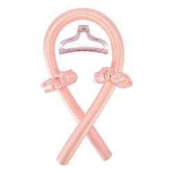 Lockenwickler Weiche Lockenwickler Lazy Heatless Curling Rod Stirnband Haar Styling Werkzeuge Keine Wärme Seide Curling Band Modellierung Haar Zubehör Papilotten (Größe : Orange-pinkwith Clip) von YoGaes