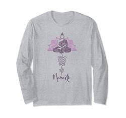 Buddha Lotusblüte mit Unalome Zeichen und Namasté Langarmshirt von Yoga Kleidung Damen und Meditation Geschenke