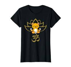 Yoga Outfit mit Lotusblume Om Katze T-Shirt von Yoga Kleidung Damen und Meditation Geschenke