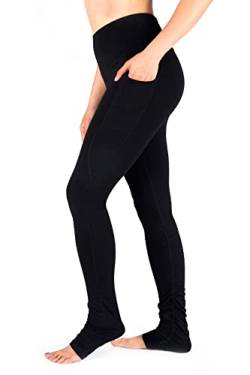 Yogipace Damen 86,4 cm hohe Taille Göttin Extra Lange Leggings Yoga Over The Heel Leggings mit Taschen von Yogipace