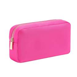 YogoRun Preppy Makeup Pouch Travel Women Cosmetic Pouch Nylon, Hot Pink, M von YogoRun