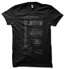 Gibson Les Paul Patent Schwarz T-Shirt Herren (Large) von Yohjis Tees