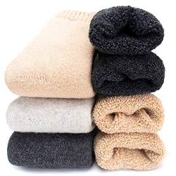 Men's Merino Wool Thermal Socks Thick Warm Soft Knitted Winter Socks(3-5Pairs),Multicoloured,38-46 von Yoicy