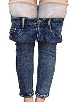 Yoisdtxc Damen Einfarbig Fleece Gefüttert Jeans Winter Erwachsene Hohe Gürtel Tasche Leggings Slim Fit Plus Fleece Warme Dicke Hosen, A-light blue, S von Yoisdtxc
