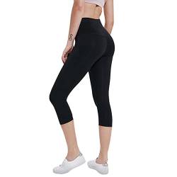 Yojiaco Damen High Waist Capri 3/4 Sport Scrunch Butt Leggings Hohe Taille mit Taschen für Yoga Running Workout Gym von Yojiaco