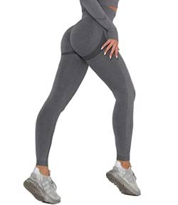 Yojiaco Damen Scrunch Butt Sport Leggings Seamless Hohe Taille Push Up Sporthose Yogahose Slim Fit Radfahren Fitnesshose Laufhose von Yojiaco