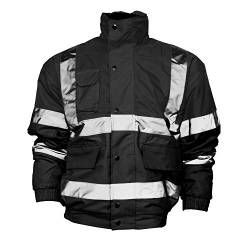 Yoko Hi-Vis Bomber Jacke für Männer (5XL) (Schwarz) von Yoko