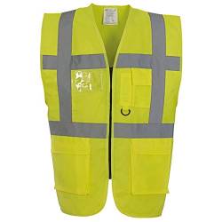 Yoko Hi-Vis Premium Executive Weste für Männer (M) (Neongelb) von Yoko