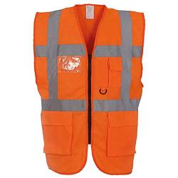 Yoko Hi-Vis Premium Executive Weste für Männer (XL) (Neonorange) von Yoko