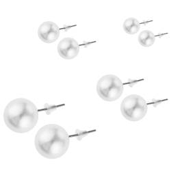 12 Paar Perlen Ohrringe Kunstperlen Ohrstecker Edelstahl Kugel Ohrstecker Imitationsperlen Ohrringe Perlen für Frauen Perlenohrringe Stecker Mädchen (6 mm, 8 mm, 10 mm, 12 mm) von Yolev