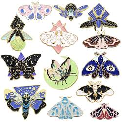 13 Stück Schmetterling Brosche Pin Emaille Insekt Anstecknadel Abzeichen niedlich Damen Mädchen Kleidung Rucksack Zubehör von Yolev